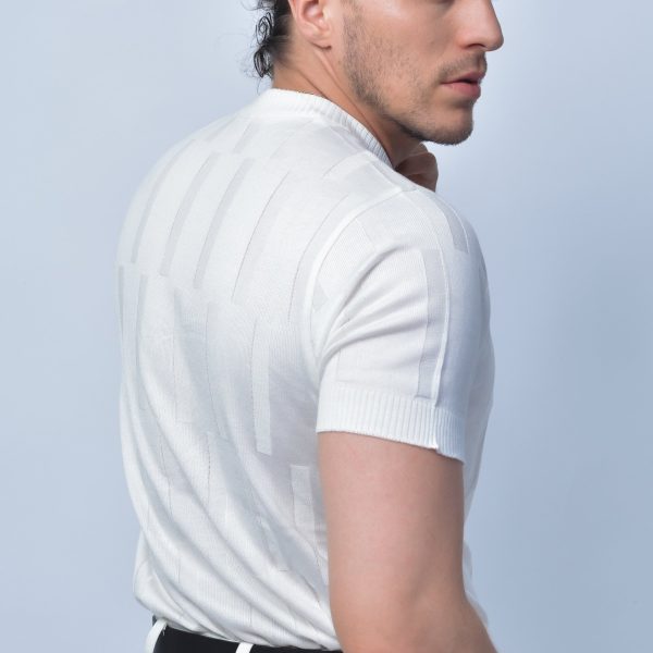 CAMISETA TEJIDO INTER CALADO  BLANCO CRUDO