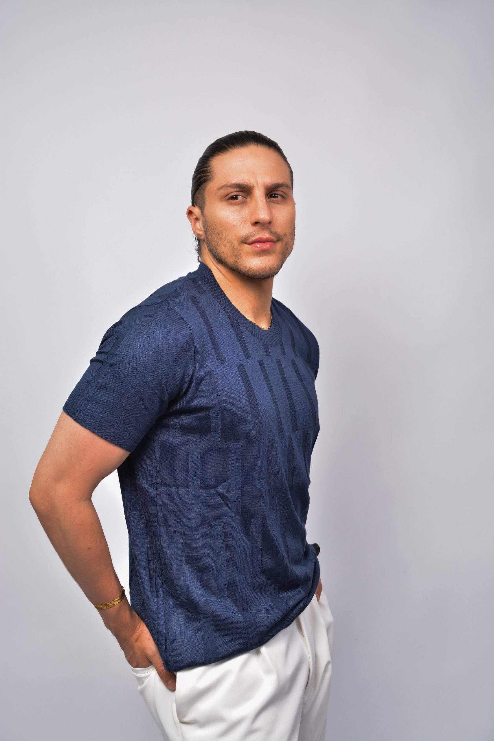CAMISETA TEJIDO INTER CALADO AZUL NAVY CAMISETA TEJIDO INTER CALADO AZUL NAVY
